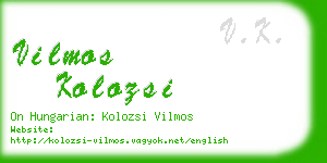vilmos kolozsi business card